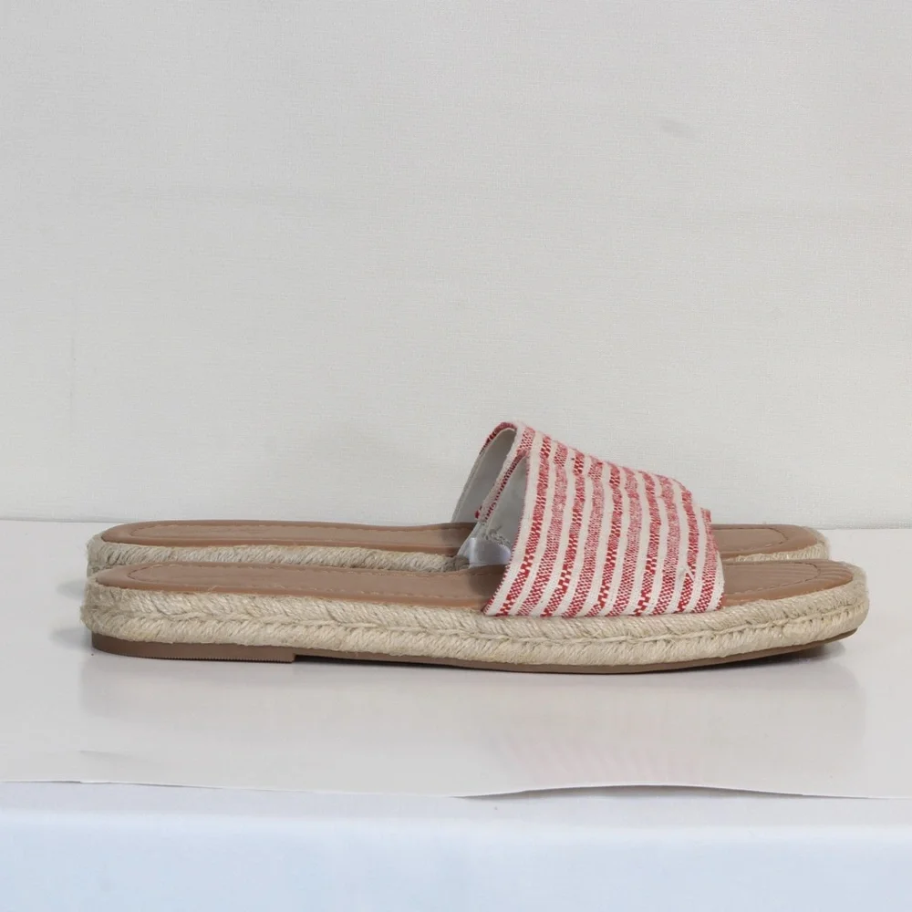 Universal Thread Espadrille Red and White Striped Women's Sandals
